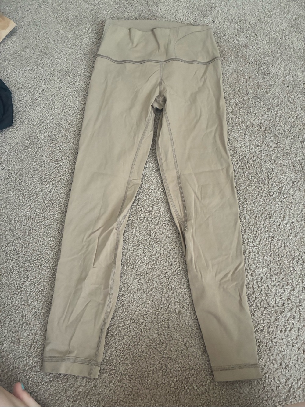 Neutral High-Waist Seam Leggings - Stone